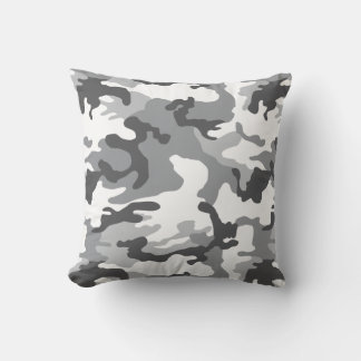 Army Snow Camouflage Fleece Blanket Throw Pillow