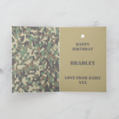 Army Solder Camo Camouflage Print Birthday Card (Inside)