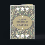 Army Solder Camo Camouflage Print Birthday Card<br><div class="desc">Green and brown camo camouflage print birthday card,  that's perfect for armed forces,  army veterans and military soldiers</div>