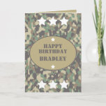 Army Solder Camo Camouflage Print Birthday Card