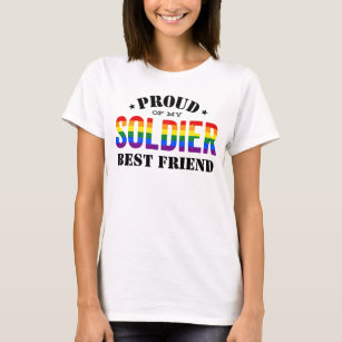 Army Soldier Best Friend Gay Pride Rainbow Flag T-Shirt