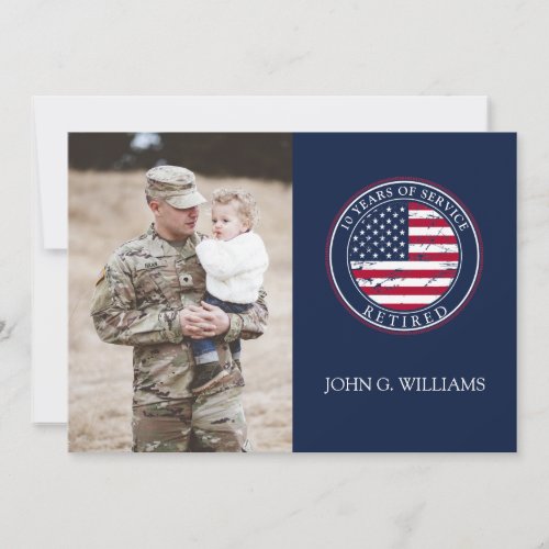 Army Soldier Military Flag Retirement Invitation