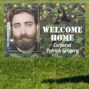Army Soldier Photo Welcome Home Sign