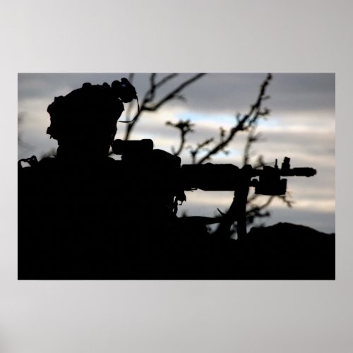 Army Soldier Silhouette Poster