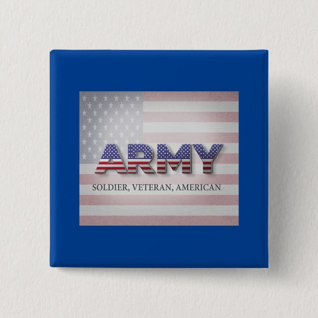 Army “Soldier, Veteran, American” Button (Front)