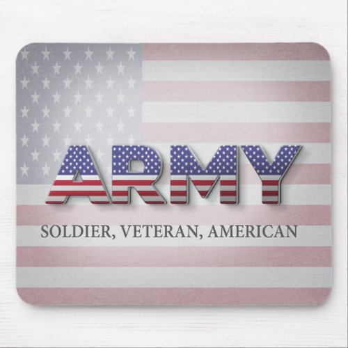 Army âœSoldier Veteran Americanâ Mouse Pad