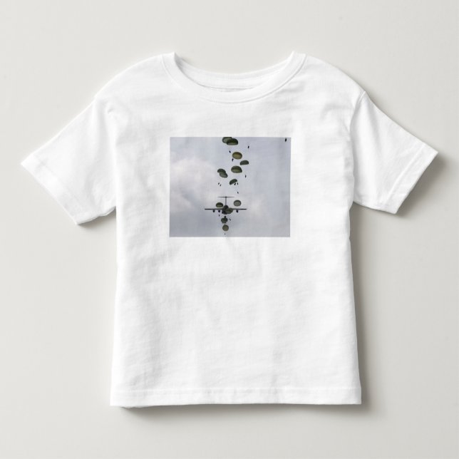 Army Soldiers jump out of a C-17 Globemaster II Toddler T-shirt (Front)