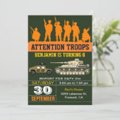 Army Soldiers Military Camo Birthday Invitation (Standing Front)