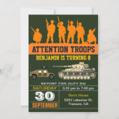 Army Soldiers Military Camo Birthday Invitation (Front)