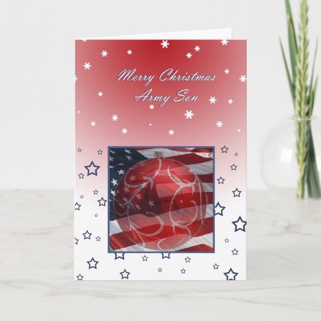 Army Son Merry Christmas Holiday Card (Front)