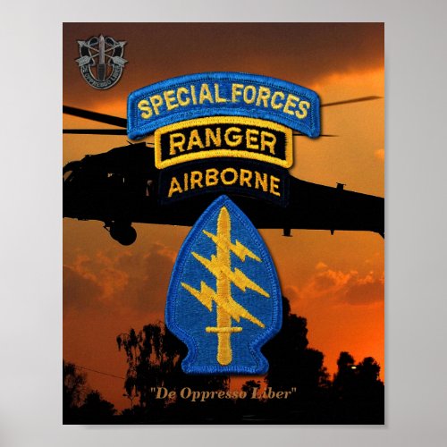 Army Special Forces Green Berets Rangers SF SFG Poster