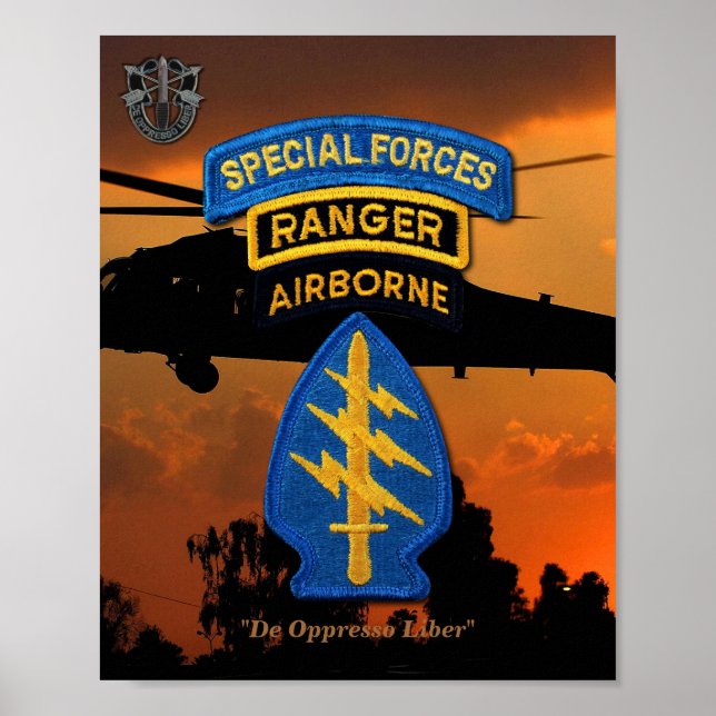 Army Special Forces Green Berets Rangers SF SFG Poster (Front)