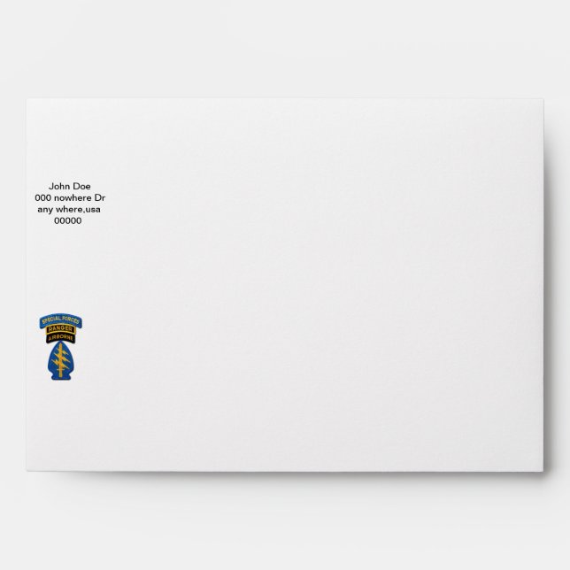 Army Special forces green berets rangers veterans Envelope (Front)