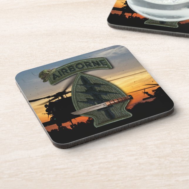 army special forces green berets sf sof sfg drink coaster (Left Side)