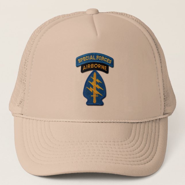 army special forces green berets SFG veterans vets Trucker Hat (Front)