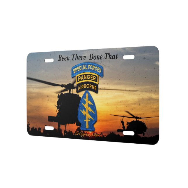 Army Special Forces Green Berets Veterans License Plate (Left)