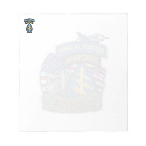 Army Special Forces green berets veterans Notepad