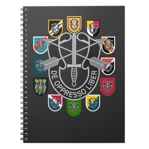Army Special Forces Groups Green Beret Patch Flash Notebook