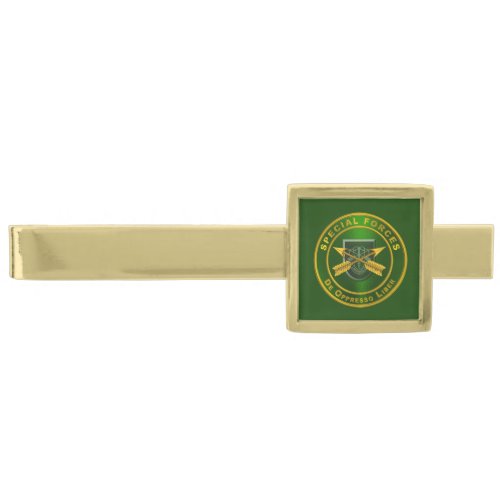 Army Special Forces Veteran  Gold Finish Tie Bar