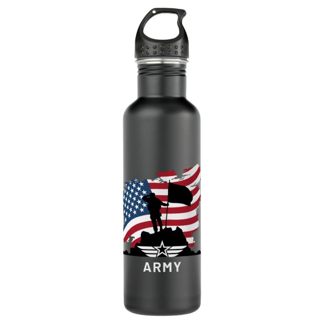 Army Stainless Steel Water Bottle (Front)