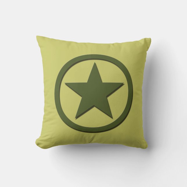 Army Star Throw Pillow (Front)