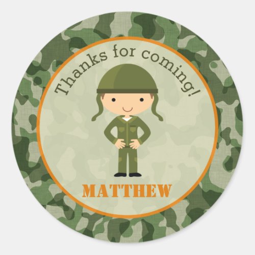 Army Stickers _ Military Boy Birthday Party Favor