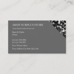 Army Surplus Retail Store Business Card