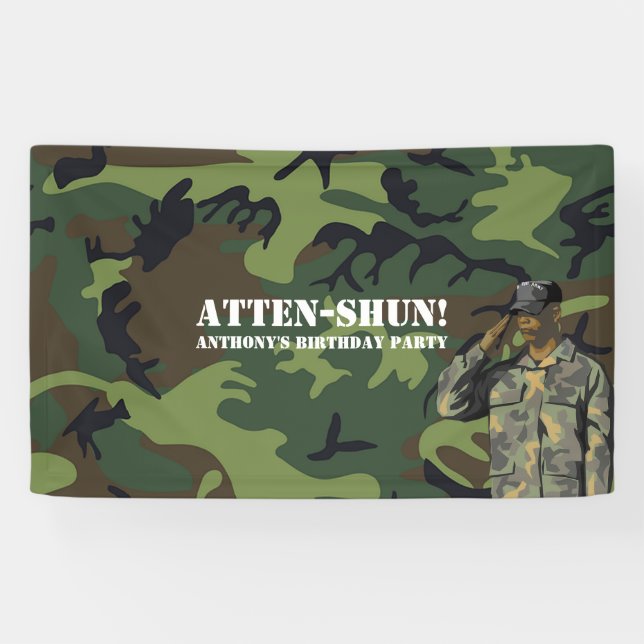 Army themed Birthday Party Banner (Horizontal)