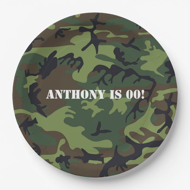 Army themed Birthday Party Paper Plates (Front)