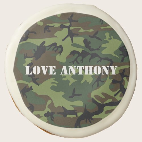 Army themed Birthday Party Sugar Cookie