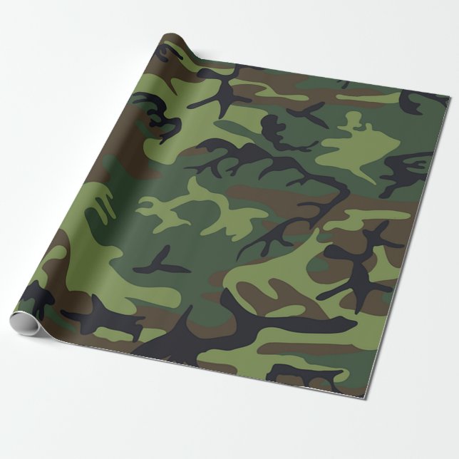Army themed wrapping paper (Unrolled)