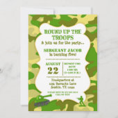Army Toy Soldier Birthday Invitation Camouflage (Front)