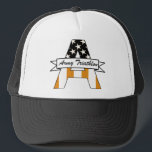 Army Triathlon Trucker Hat<br><div class="desc">Are you ready? The Army Triathlon Trucker Hat is. What other head gear would you wear with Birkenstocks, a good 'ol pair of 'Mericas Chubbies, an oddly-scented Mexican drug rug, and Rudy Project shades? Exclusively designed by Team ROD for those who swim, bike, run, and serve, this retro-styled piece of...</div>