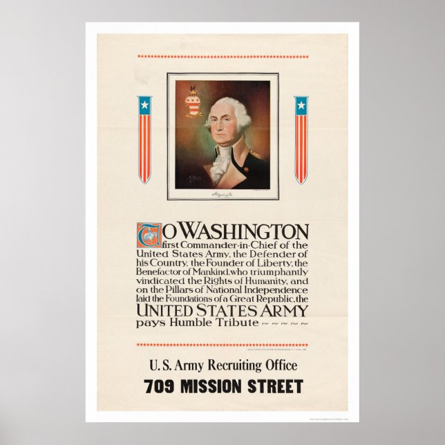 Army Tribute to Washington Poster (Front)