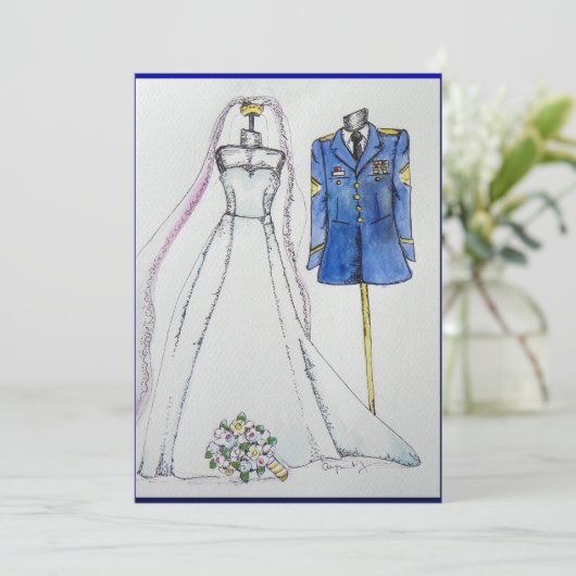 Army uniform and wedding dress (Standing Front)