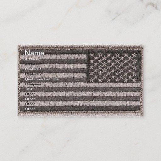 Customizable Army Uniform U.S. Flag (UCP Color) Business Cards
