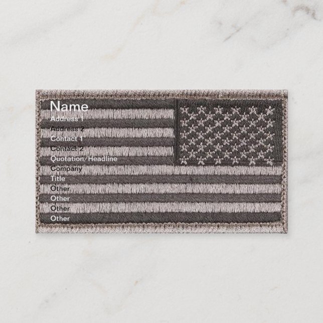 Army Uniform U.S. Flag (UCP Color) Business Cards (Front)