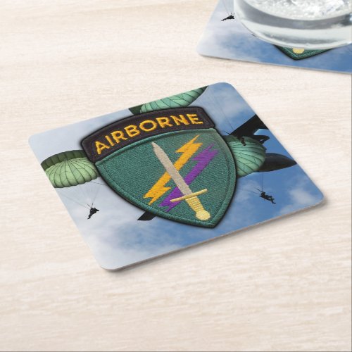 Army USACAPOCA  Psychological operations Square Paper Coaster