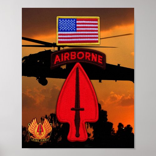 Army USASOC Special Ops LRRPS LRRP Recon Veterans Poster