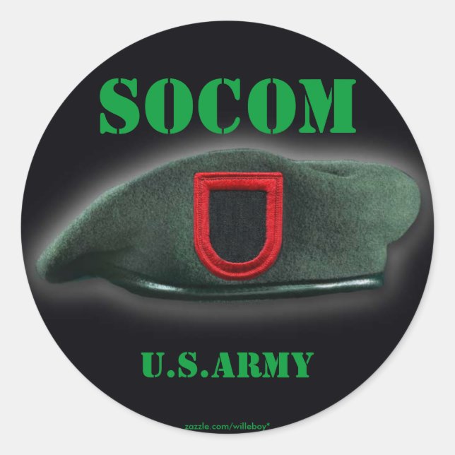 army usasoc Special ops veterans vets patch Classic Round Sticker (Front)