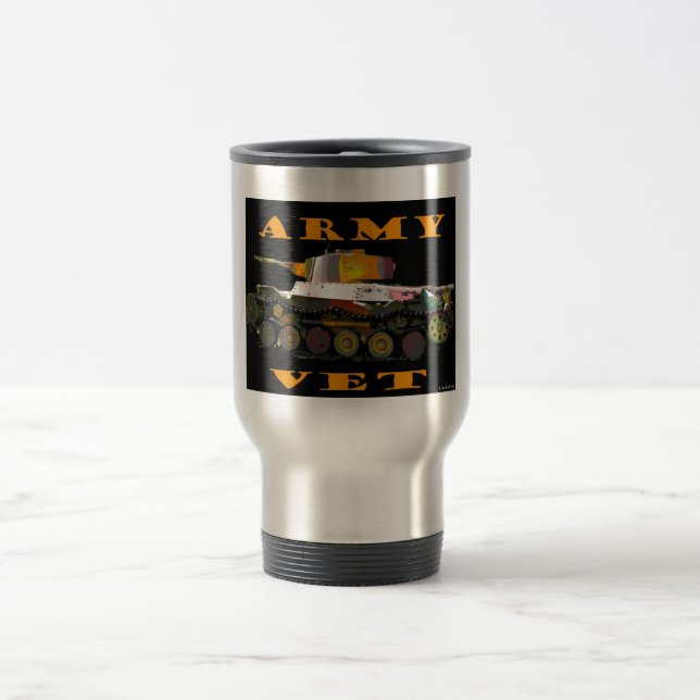 Army Vet Tanker Travel Mug (Center)