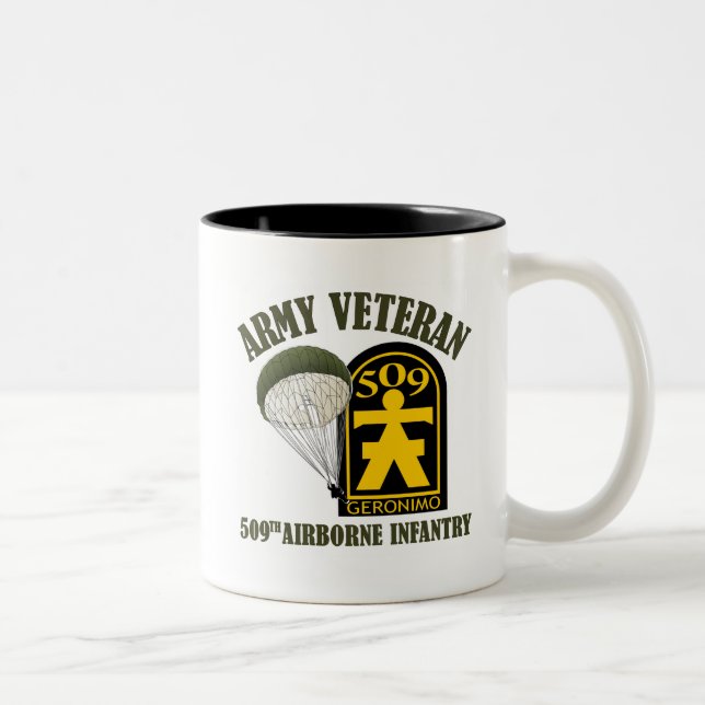 Army Veteran - 509th PIR Two-Tone Coffee Mug (Right)
