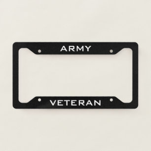 Army Veteran Black License Plate Frame