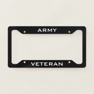 Army Veteran Black License Plate Frame