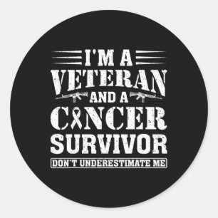 Army Veteran Cancer Survivor World Cancer Day  Classic Round Sticker