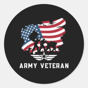 Army Veteran Classic Round Sticker