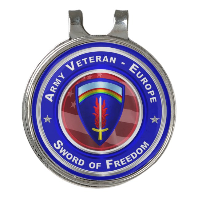 Army Veteran-Europe  Golf Hat Clip (Front)