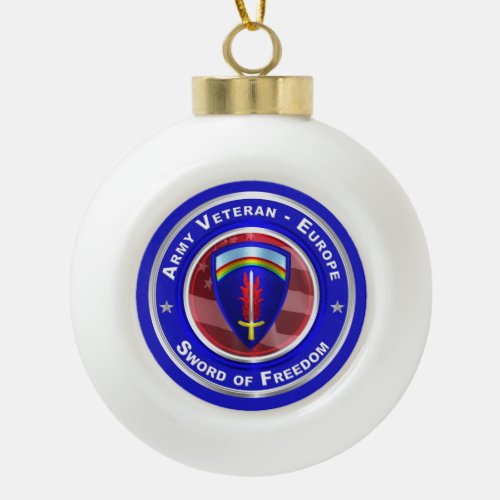 Army Veteran_Europe Keepsake Christmas Ceramic Ball Christmas Ornament