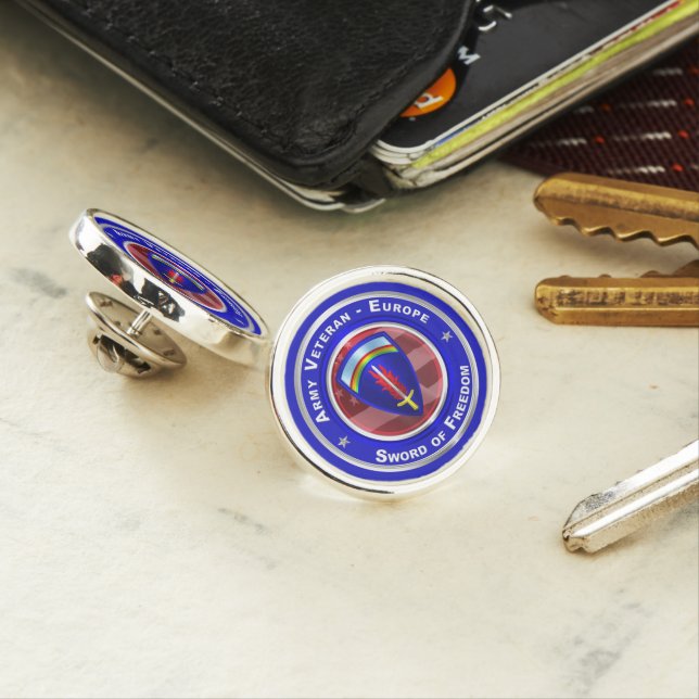 Army Veteran-Europe Keepsake Lapel Pin (In Situ)