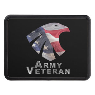 Army Veteran- Flag Draped American Eagle Hitch Cover